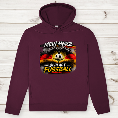 Herren Premium Bio Hoodie Mein Herz schlägt Fußball