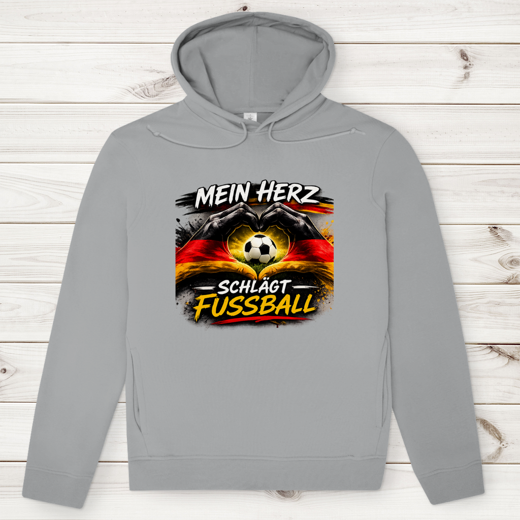 Herren Premium Bio Hoodie Mein Herz schlägt Fußball