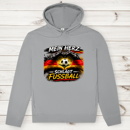 Herren Premium Bio Hoodie Mein Herz schlägt Fußball