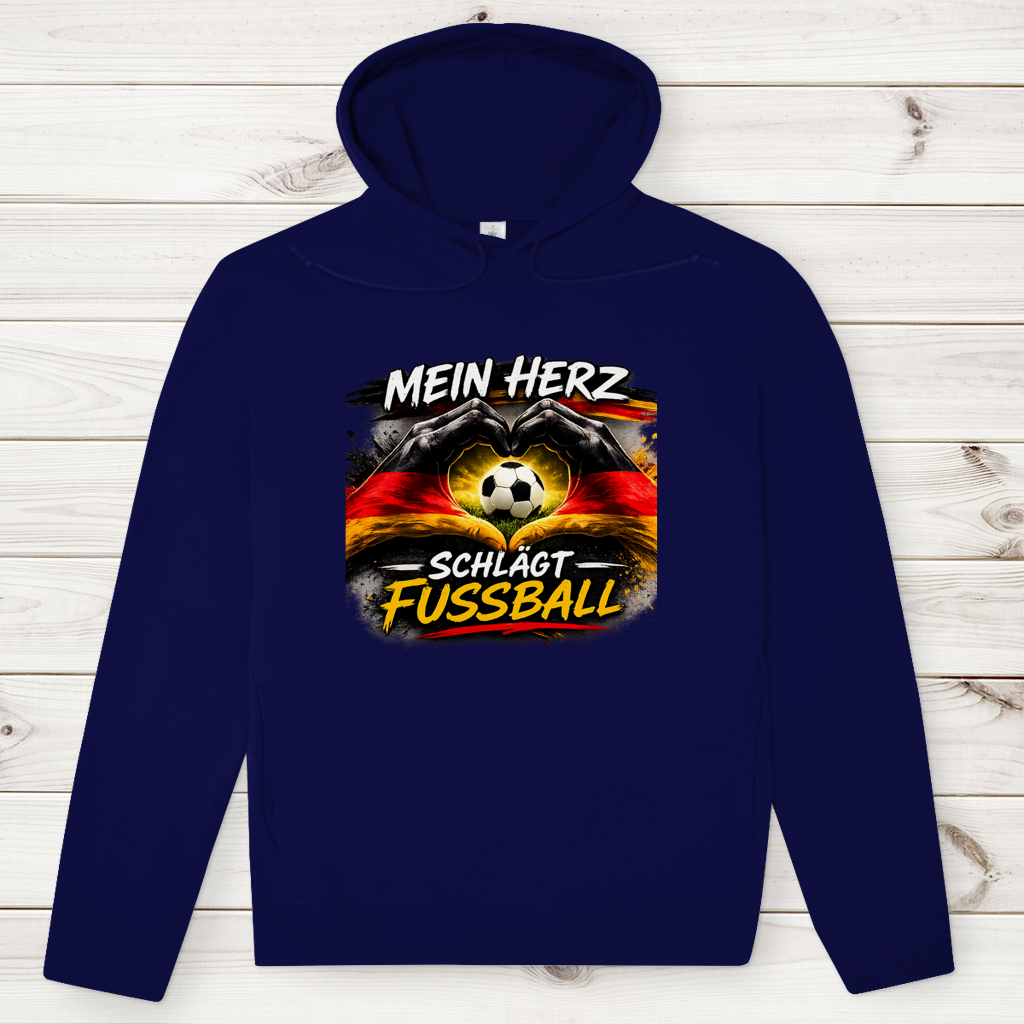 Herren Premium Bio Hoodie Mein Herz schlägt Fußball