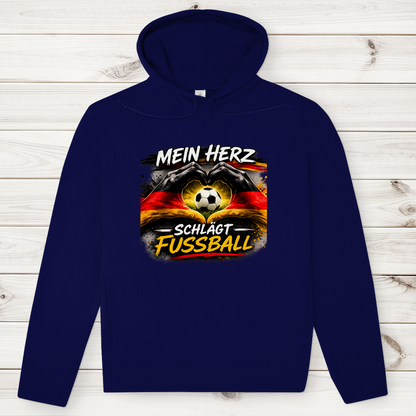 Herren Premium Bio Hoodie Mein Herz schlägt Fußball