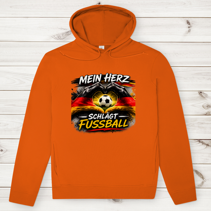 Herren Premium Bio Hoodie Mein Herz schlägt Fußball
