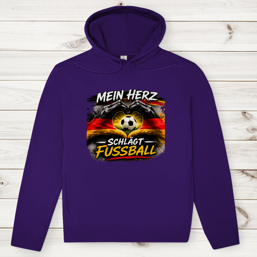 Herren Premium Bio Hoodie Mein Herz schlägt Fußball