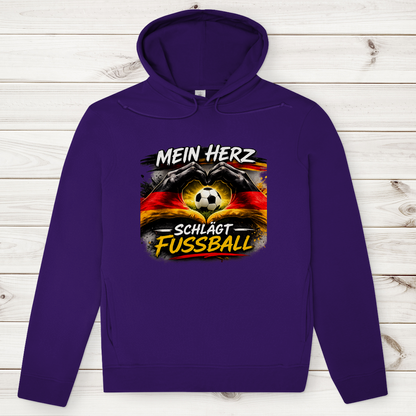 Herren Premium Bio Hoodie Mein Herz schlägt Fußball