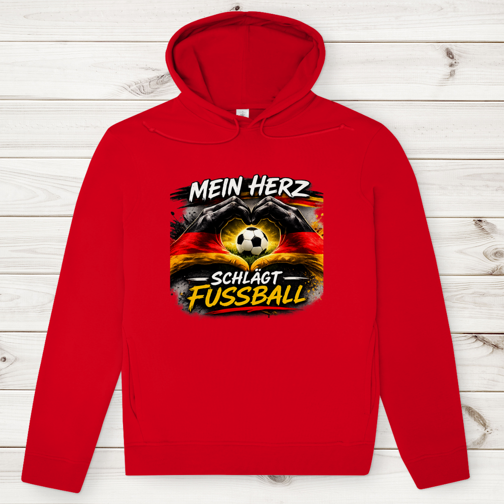 Herren Premium Bio Hoodie Mein Herz schlägt Fußball