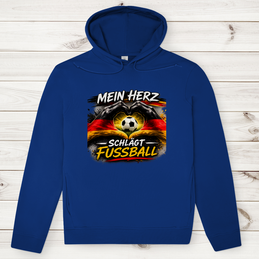 Herren Premium Bio Hoodie Mein Herz schlägt Fußball