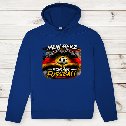 Herren Premium Bio Hoodie Mein Herz schlägt Fußball