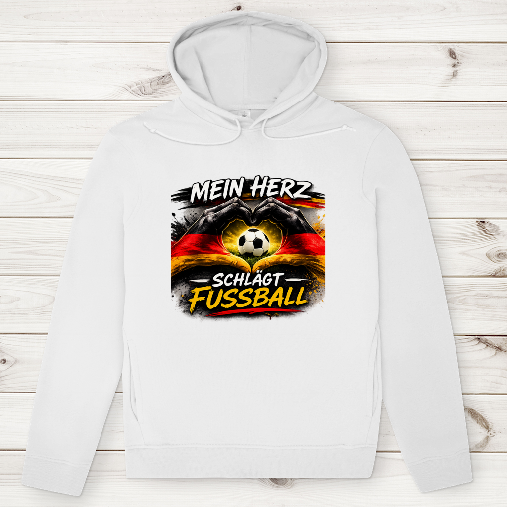 Herren Premium Bio Hoodie Mein Herz schlägt Fußball