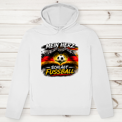 Herren Premium Bio Hoodie Mein Herz schlägt Fußball