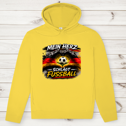 Herren Premium Bio Hoodie Mein Herz schlägt Fußball