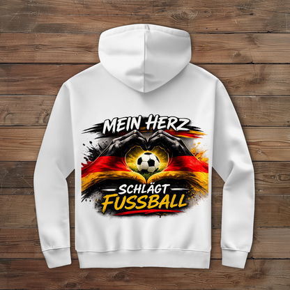 Herren Zipper Hoodie Mein Herz schlägt Fußball