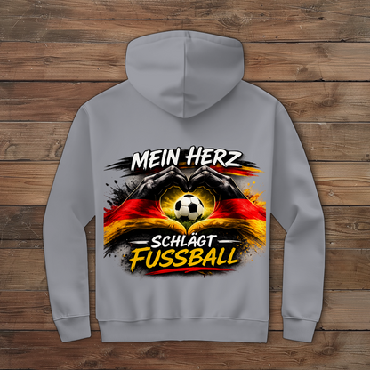Herren Zipper Hoodie Mein Herz schlägt Fußball
