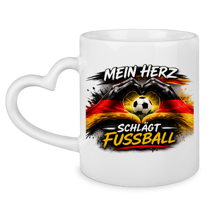 Tasse mit Herzhenkel Mein Herz schlägt Fußball