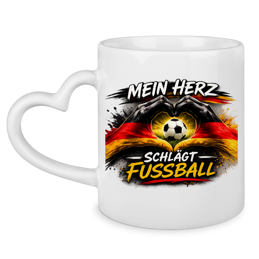 Tasse mit Herzhenkel Mein Herz schlägt Fußball