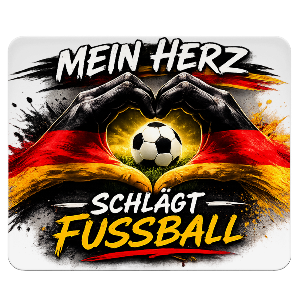 Mousepad Mein Herz schlägt Fußball