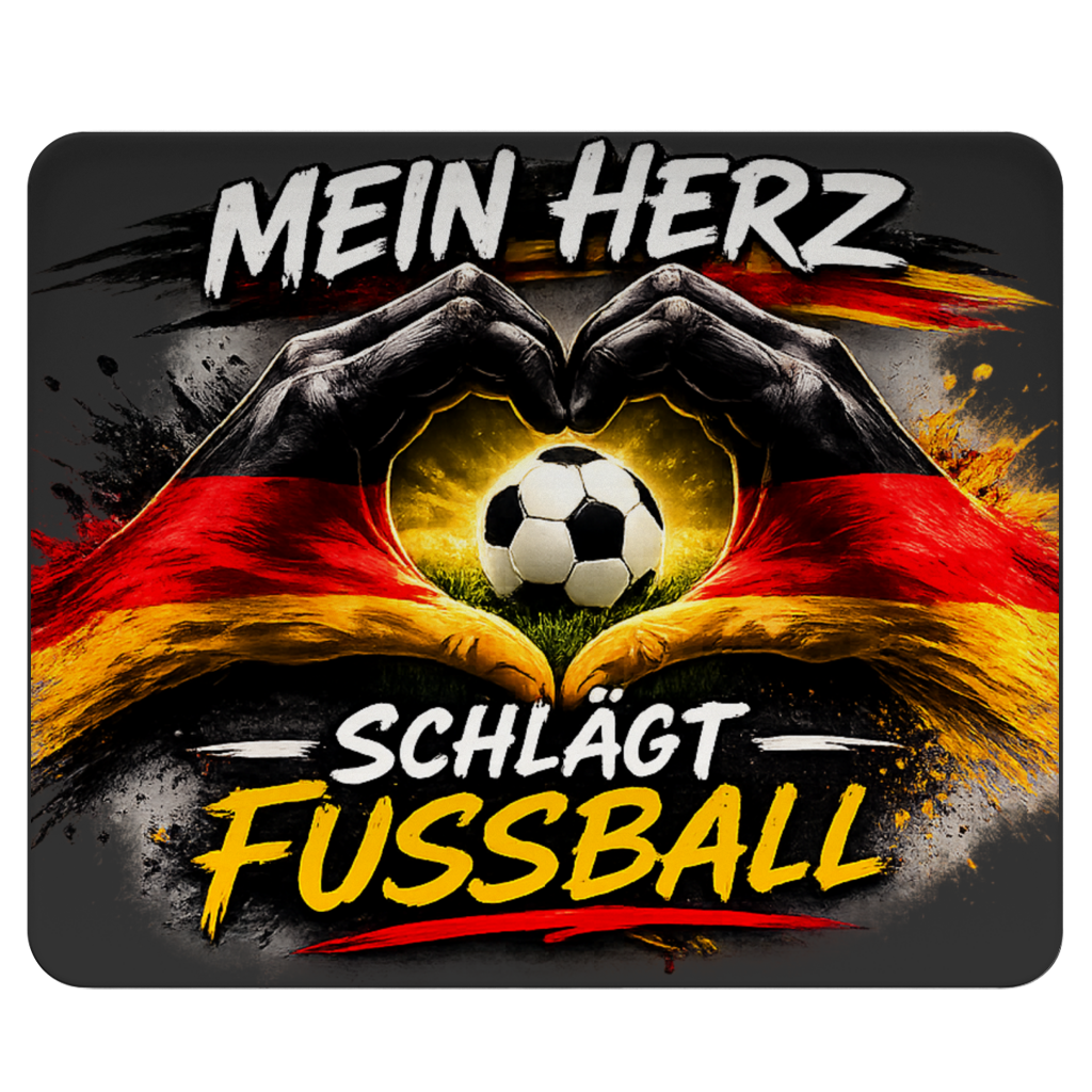 Mousepad Mein Herz schlägt Fußball