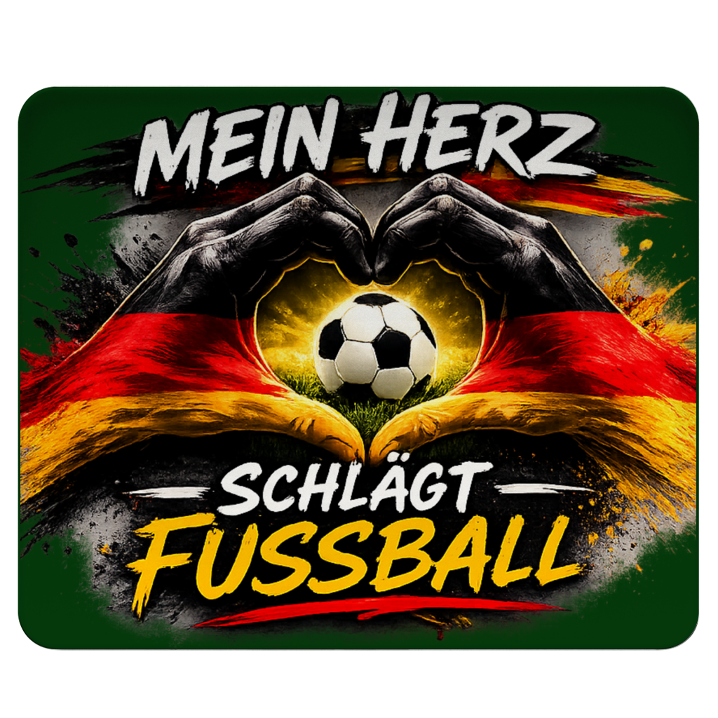 Mousepad Mein Herz schlägt Fußball