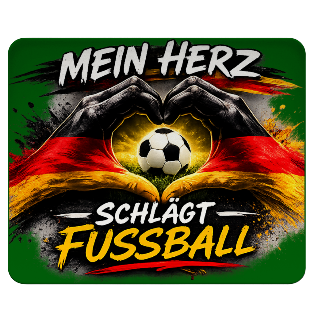 Mousepad Mein Herz schlägt Fußball