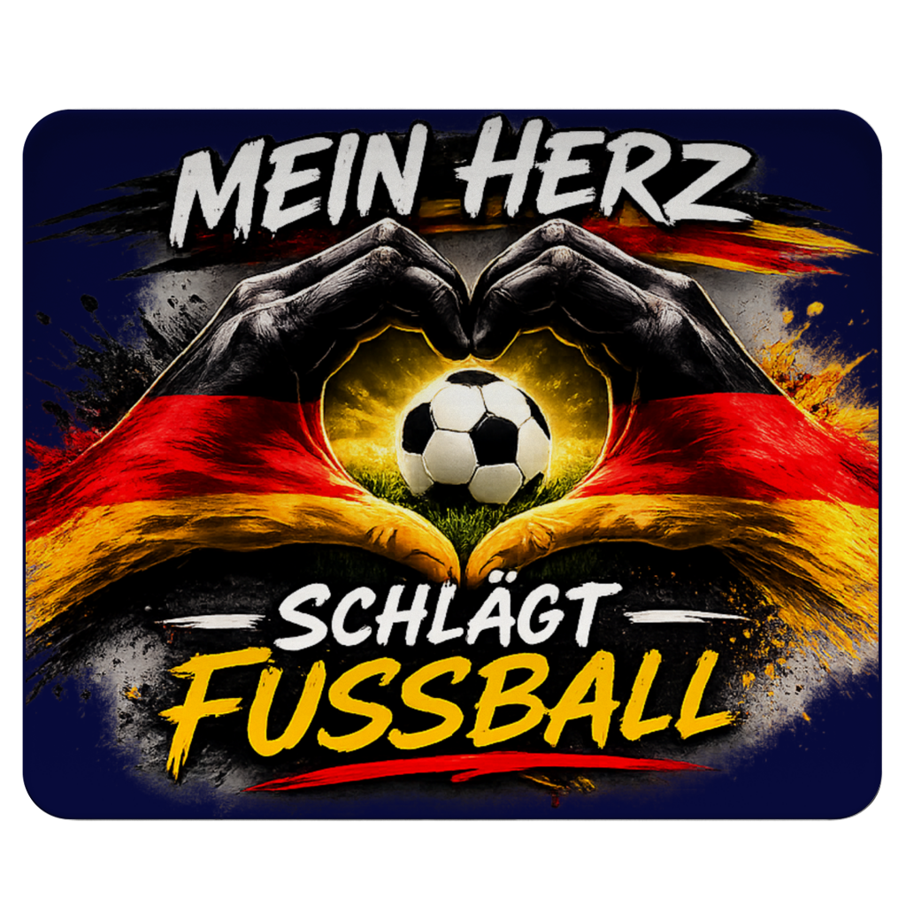Mousepad Mein Herz schlägt Fußball