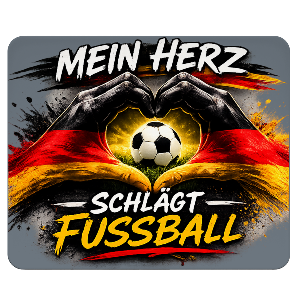 Mousepad Mein Herz schlägt Fußball
