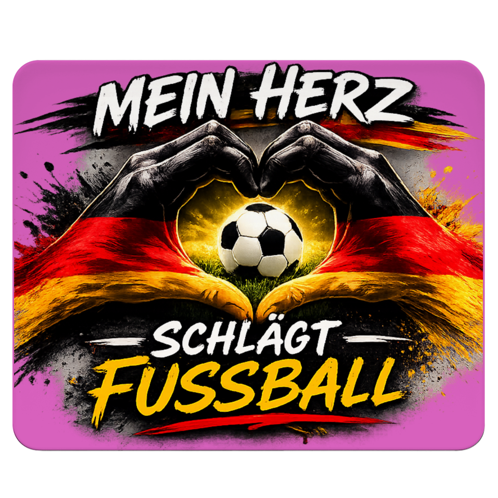 Mousepad Mein Herz schlägt Fußball