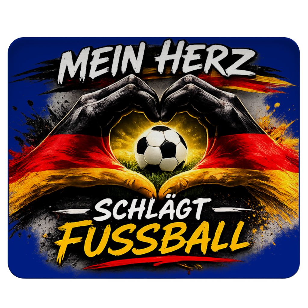 Mousepad Mein Herz schlägt Fußball