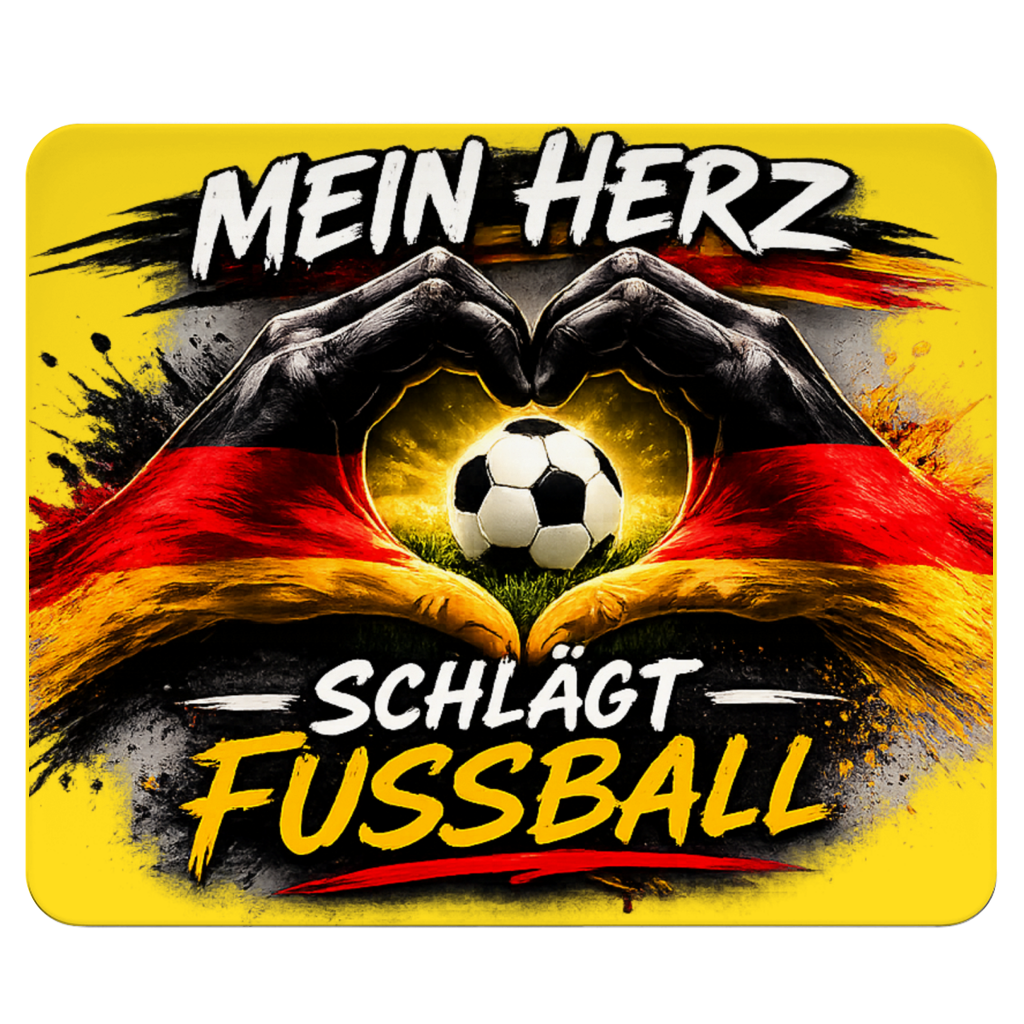 Mousepad Mein Herz schlägt Fußball