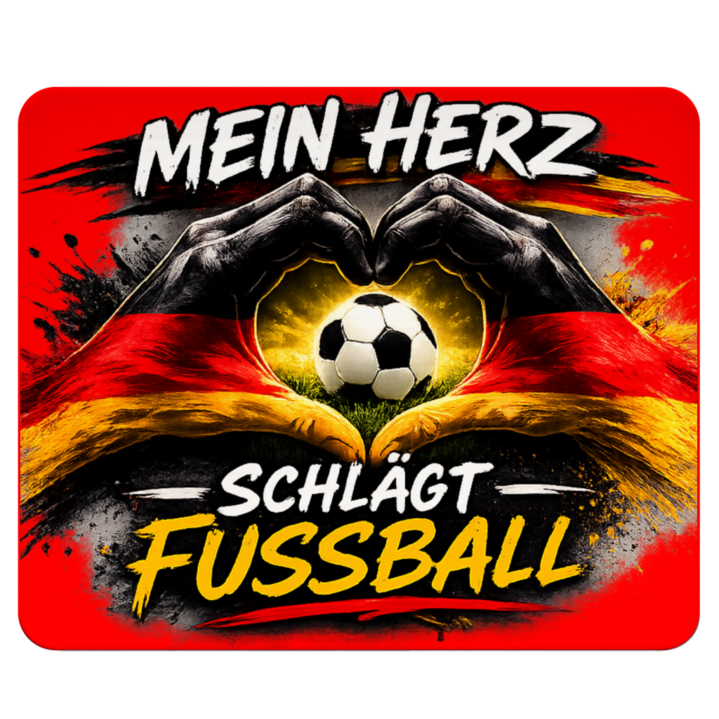 Mousepad Mein Herz schlägt Fußball