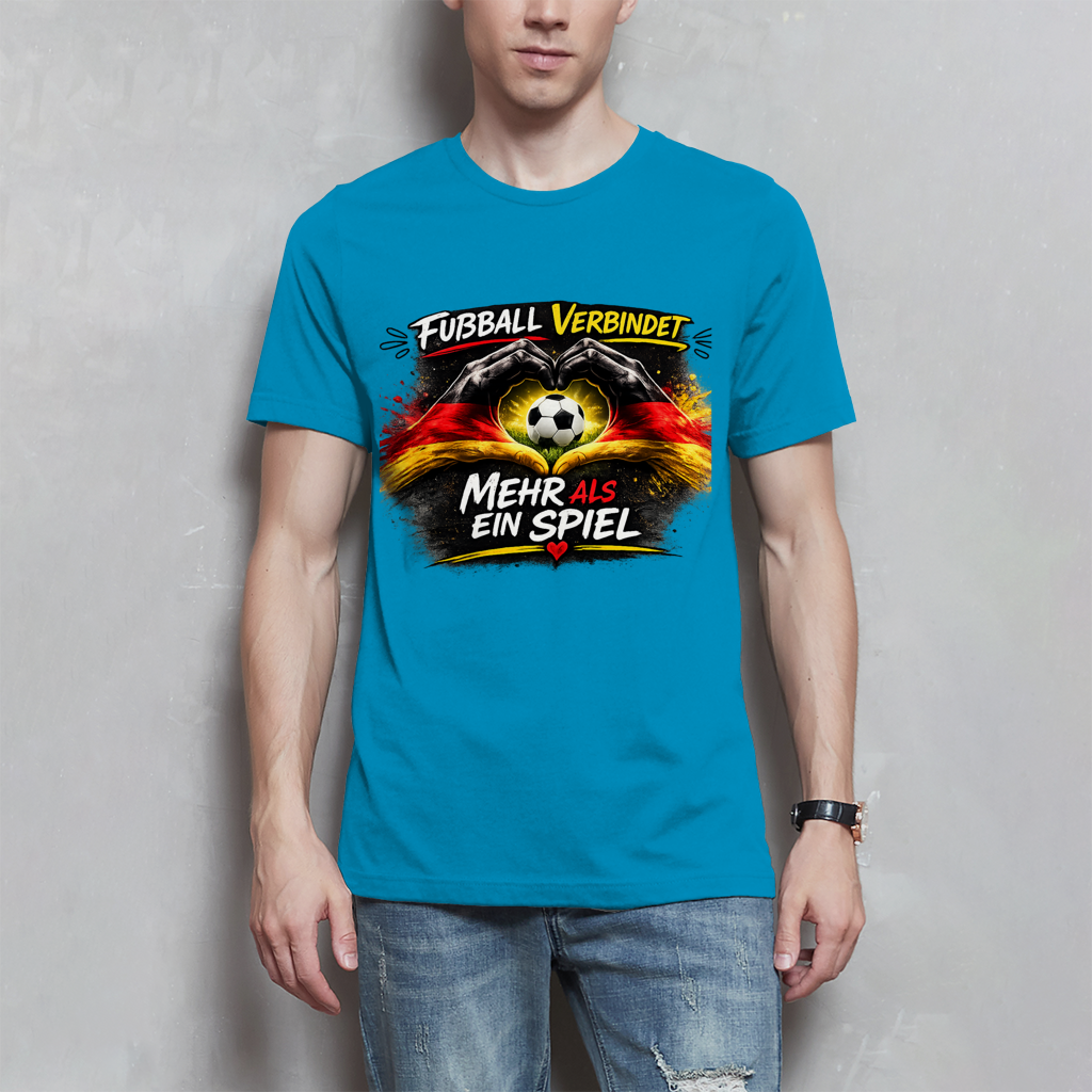 Herren T-Shirt Fußball verbindet