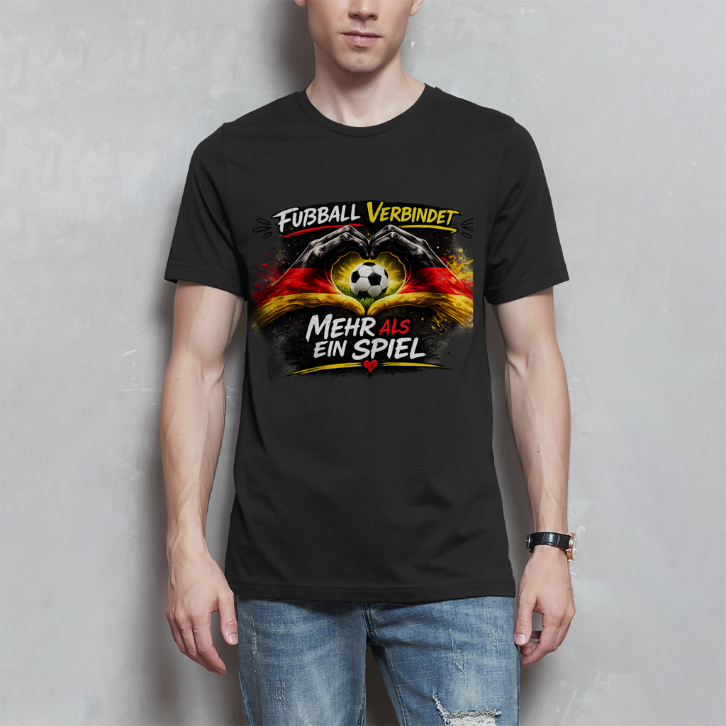 Herren T-Shirt Fußball verbindet