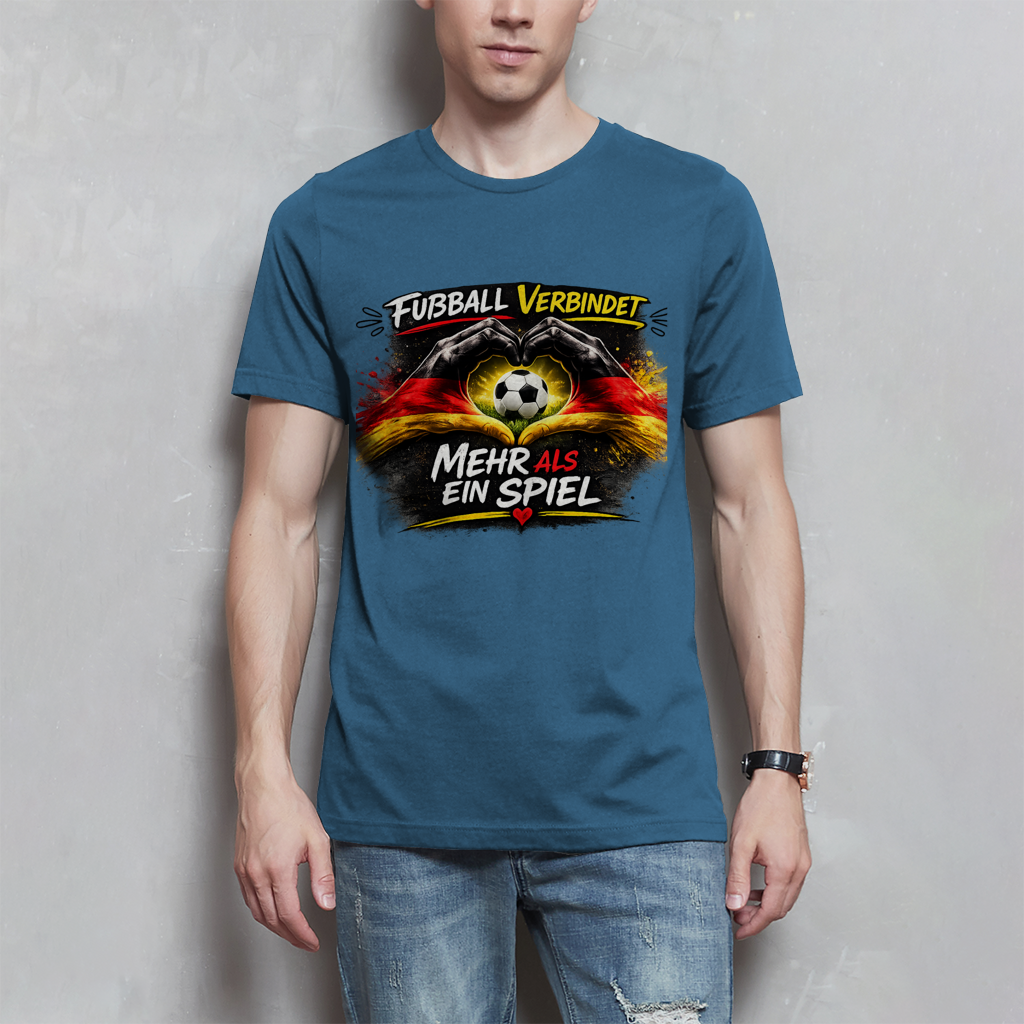 Herren T-Shirt Fußball verbindet