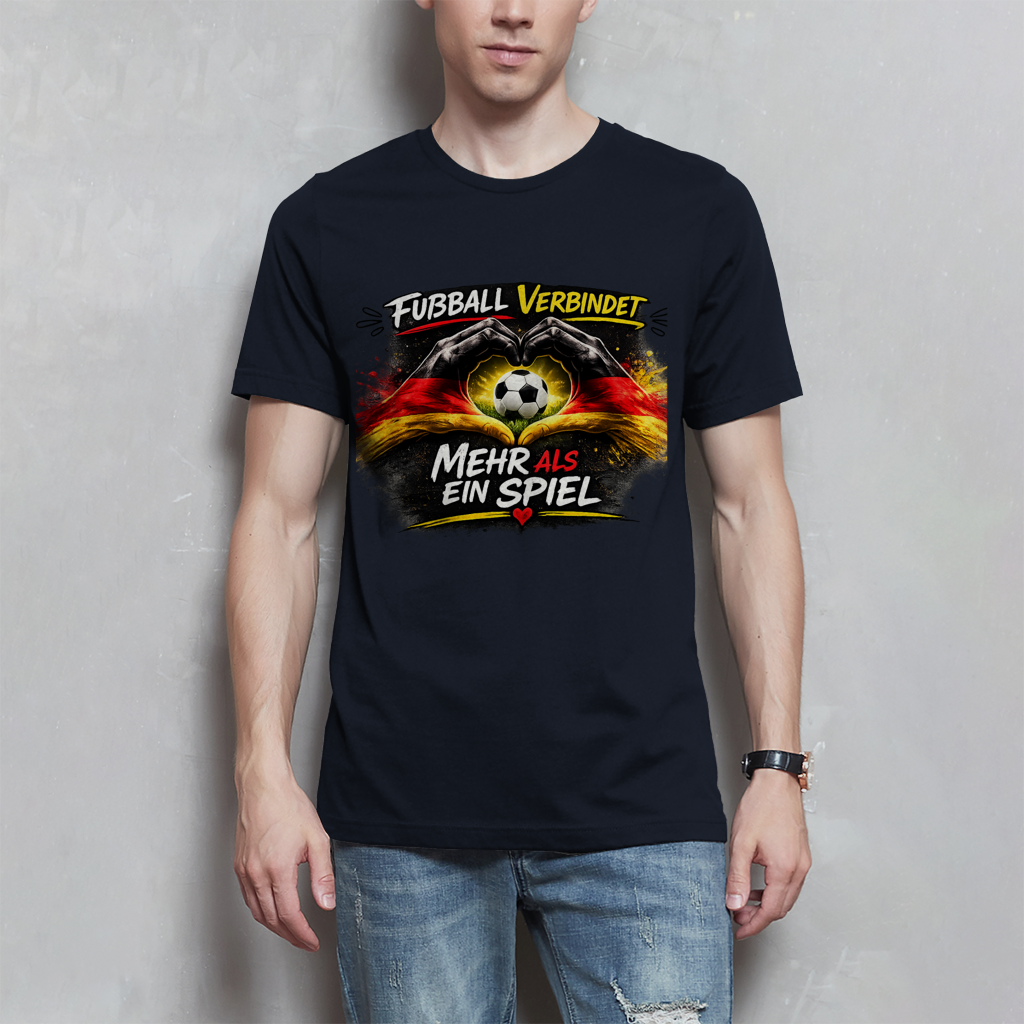 Herren T-Shirt Fußball verbindet