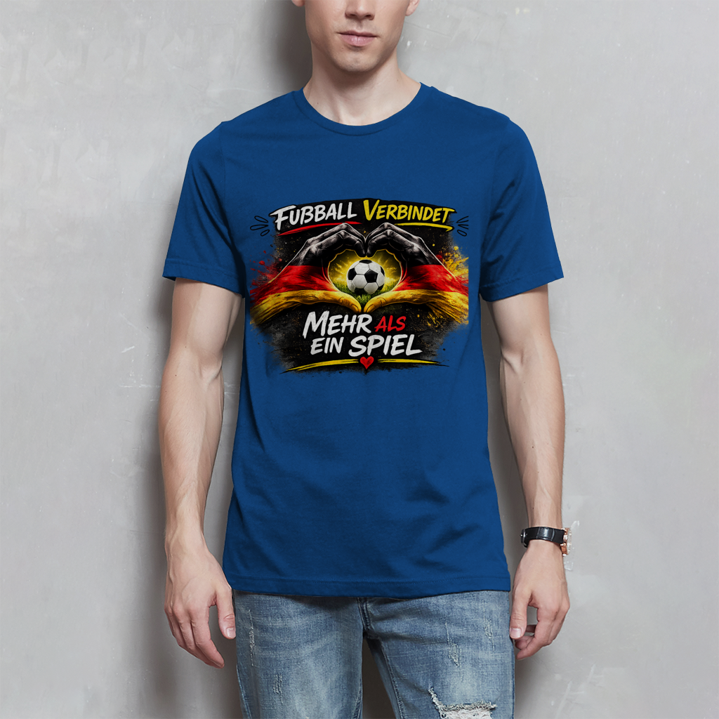 Herren T-Shirt Fußball verbindet