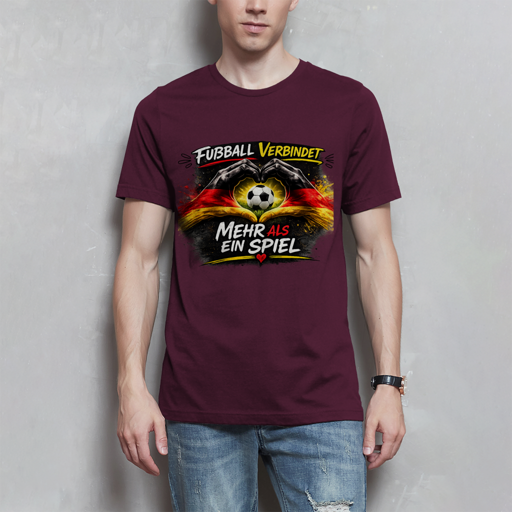 Herren T-Shirt Fußball verbindet