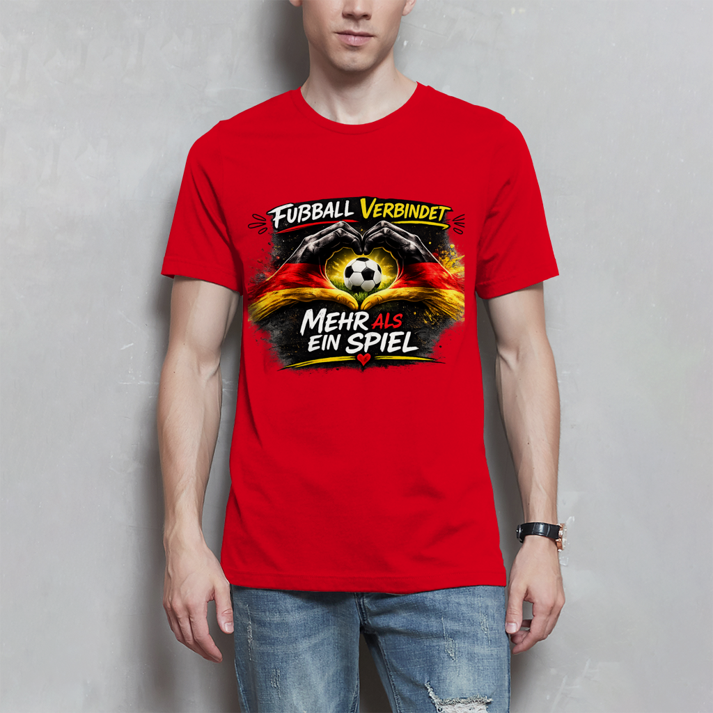 Herren T-Shirt Fußball verbindet