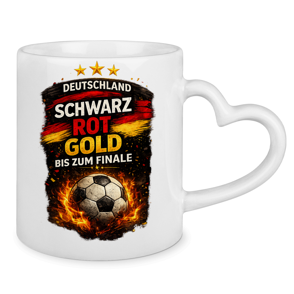 Tasse mit Herzhenkel Deutschland bis zum Finale