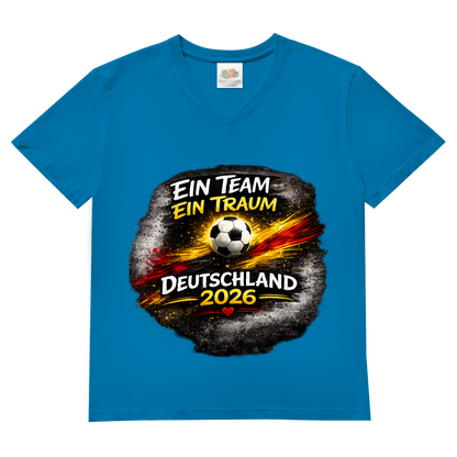 Herren Basic V-Neck T-Shirt Ein Team, Ein Traum