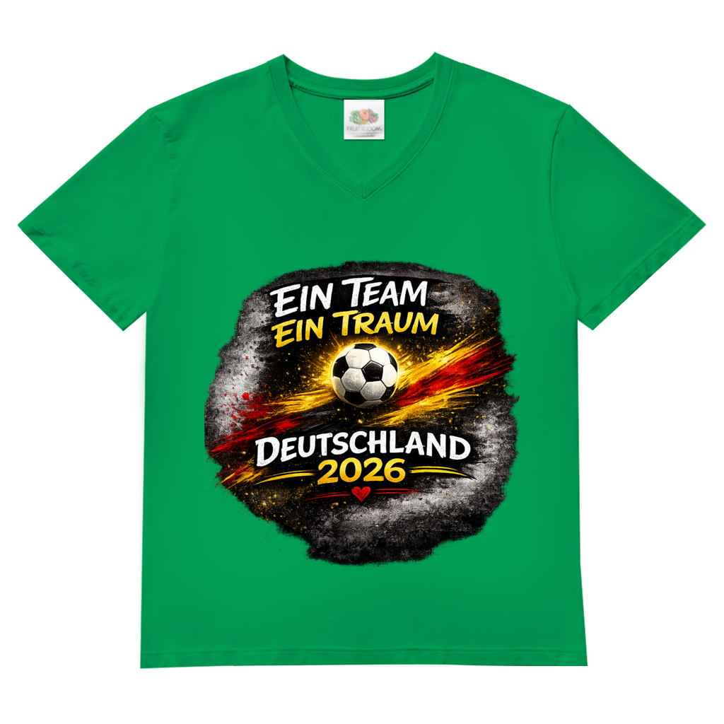 Herren Basic V-Neck T-Shirt Ein Team, Ein Traum