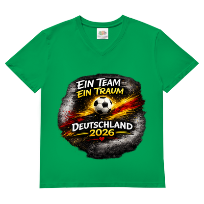 Herren Basic V-Neck T-Shirt Ein Team, Ein Traum