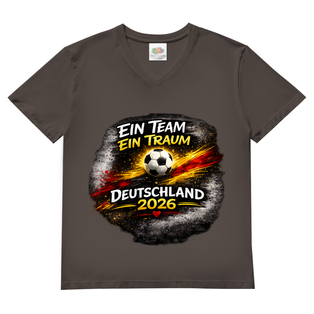 Herren Basic V-Neck T-Shirt Ein Team, Ein Traum