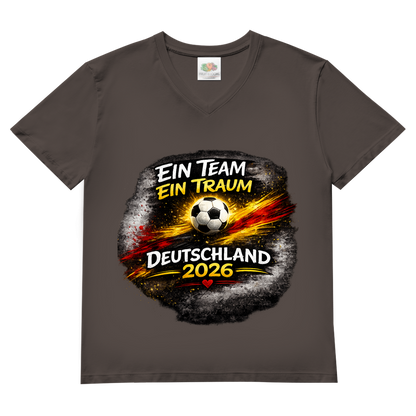 Herren Basic V-Neck T-Shirt Ein Team, Ein Traum