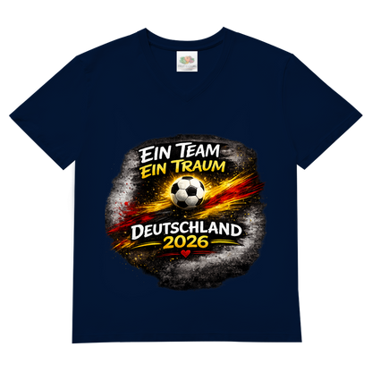Herren Basic V-Neck T-Shirt Ein Team, Ein Traum