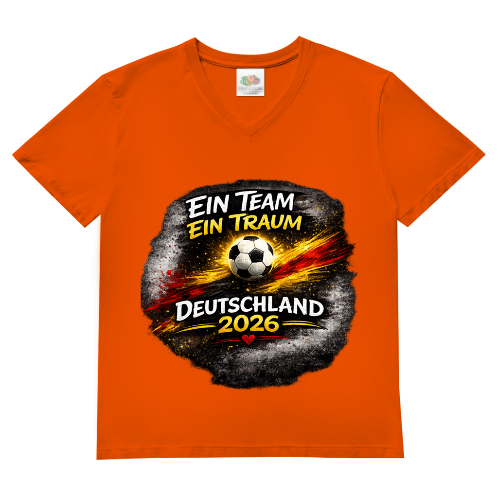Herren Basic V-Neck T-Shirt Ein Team, Ein Traum
