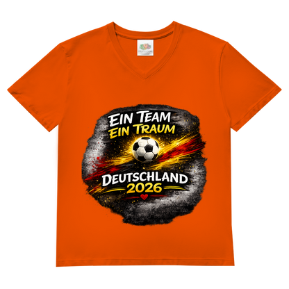 Herren Basic V-Neck T-Shirt Ein Team, Ein Traum
