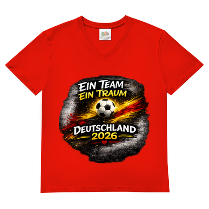 Herren Basic V-Neck T-Shirt Ein Team, Ein Traum