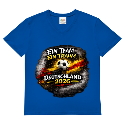 Herren Basic V-Neck T-Shirt Ein Team, Ein Traum