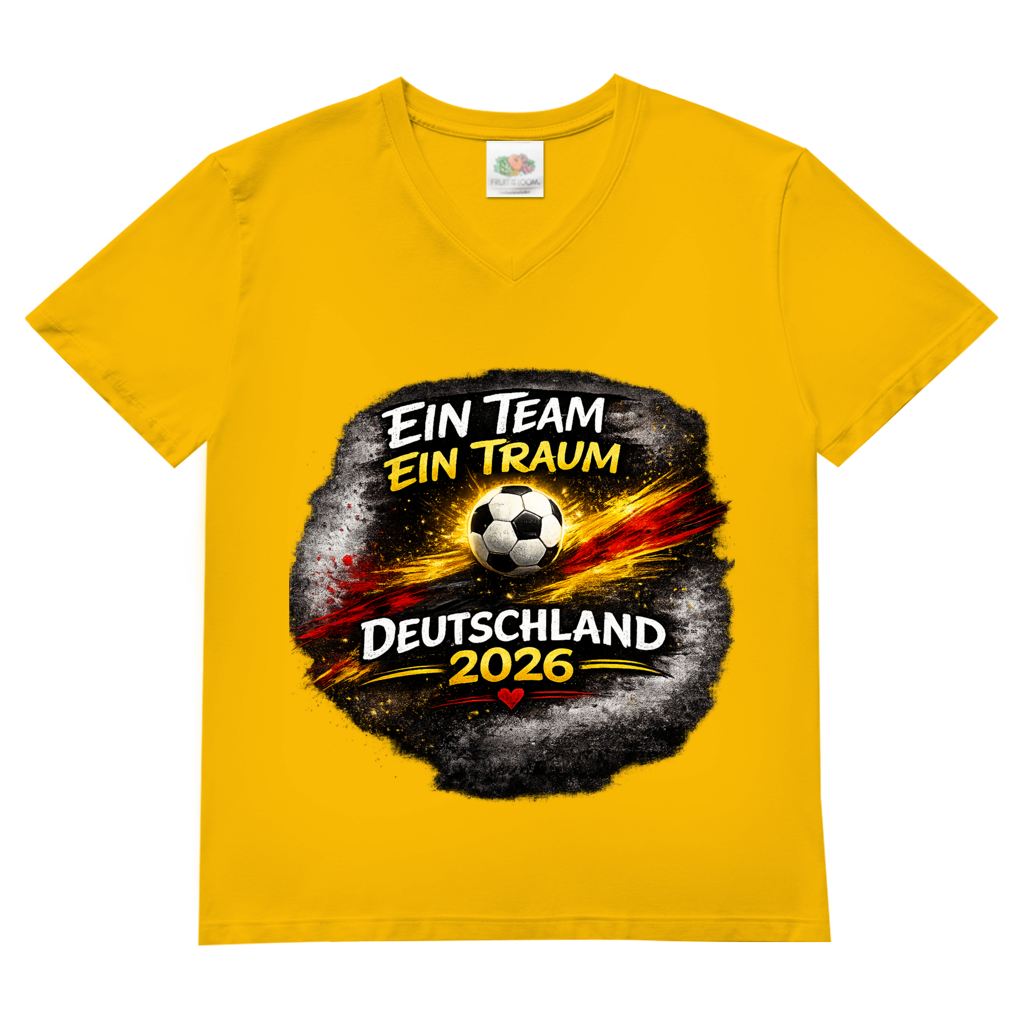 Herren Basic V-Neck T-Shirt Ein Team, Ein Traum
