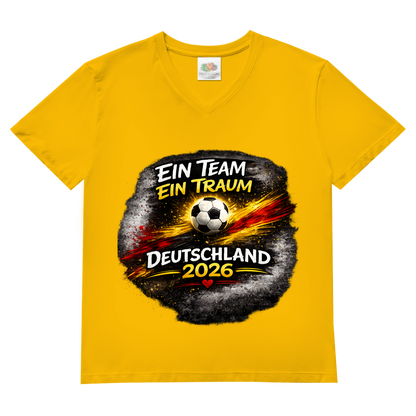 Herren Basic V-Neck T-Shirt Ein Team, Ein Traum