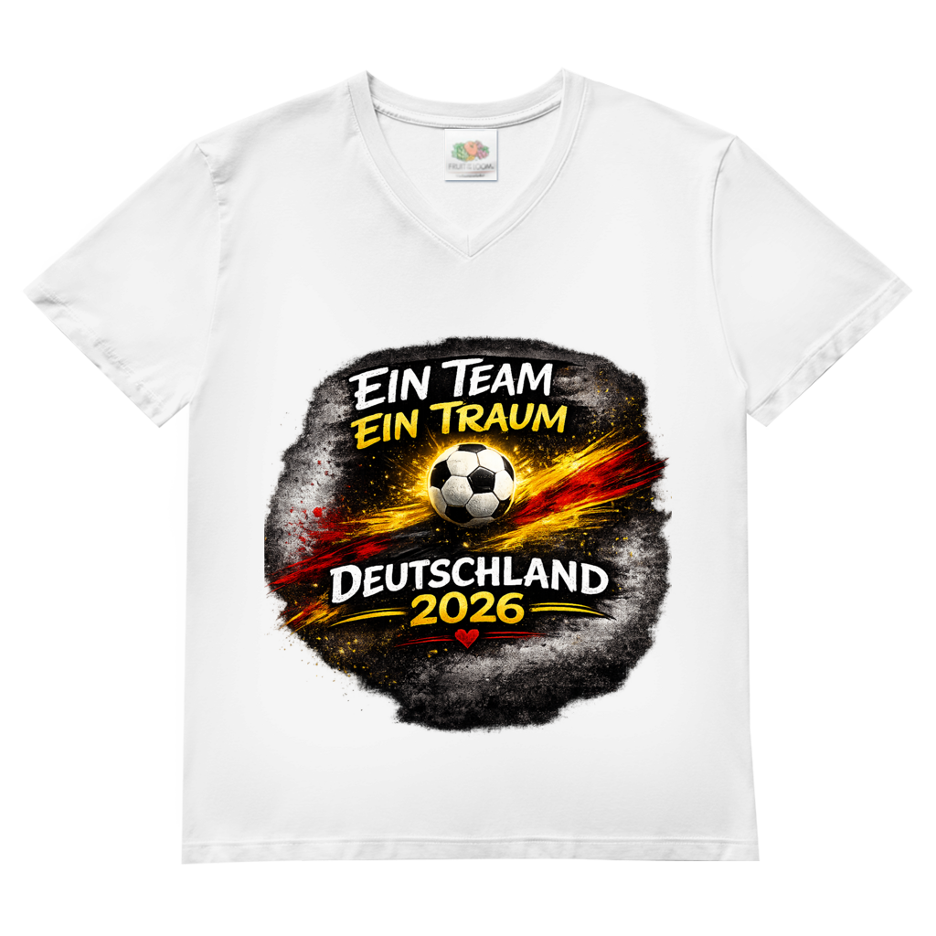 Herren Basic V-Neck T-Shirt Ein Team, Ein Traum