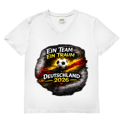 Herren Basic V-Neck T-Shirt Ein Team, Ein Traum